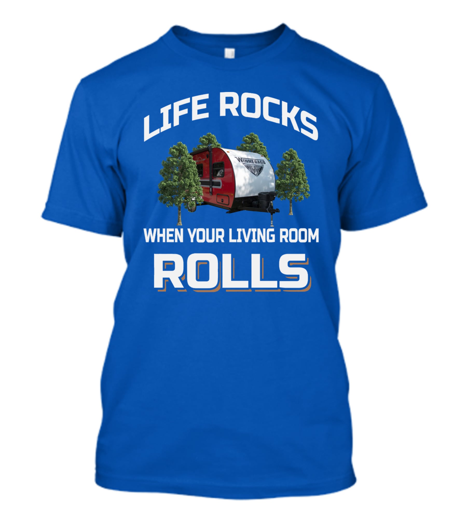Life Rocks When Your Living Room Rolls Vintage Rv Camping T-Shirt