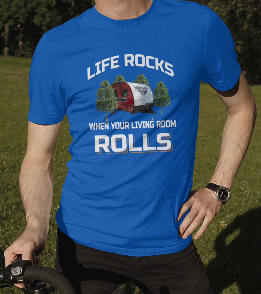 Life Rocks When Your Living Room Rolls Vintage Rv Camping T-Shirt