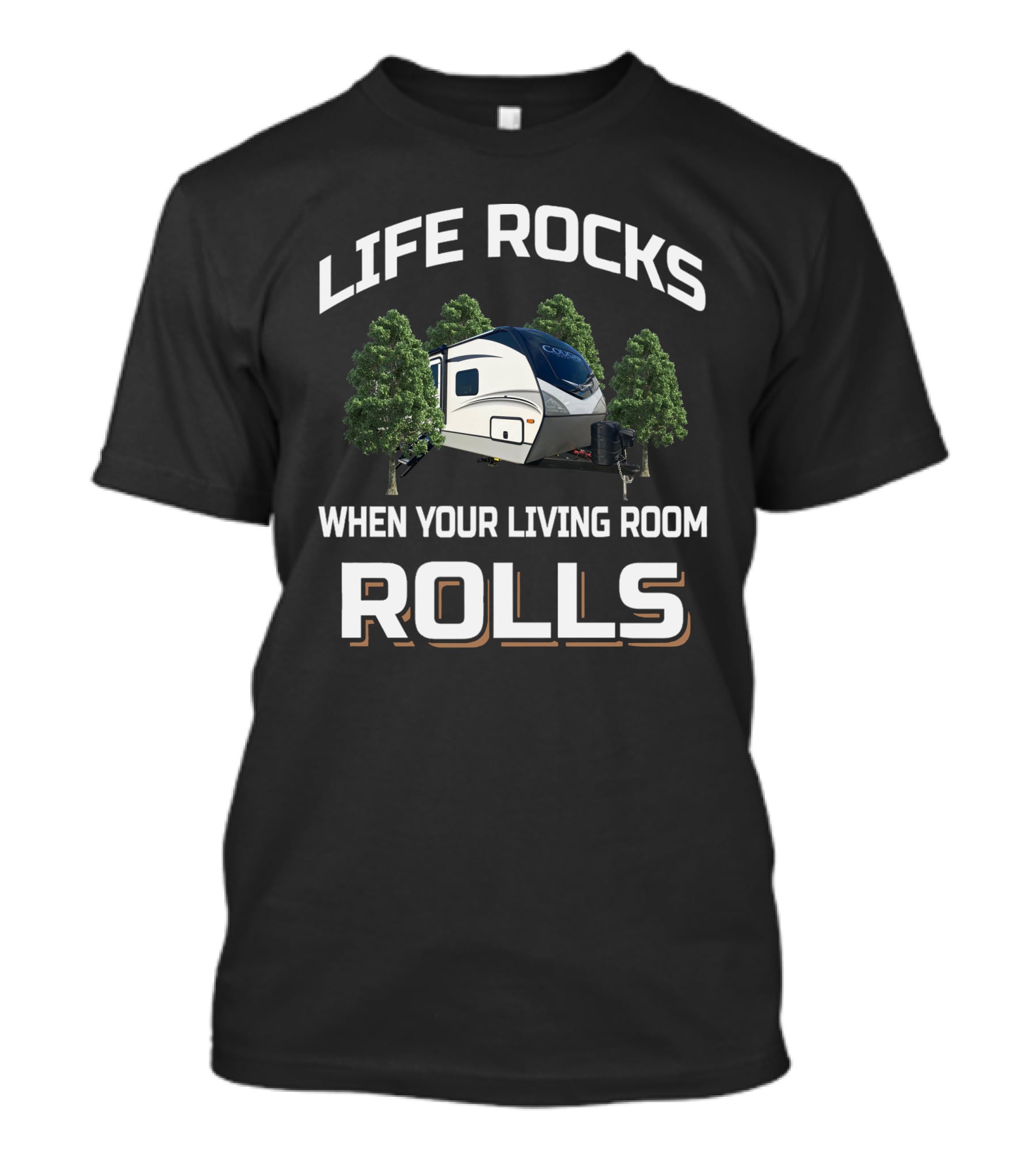 Life Rocks When Your Living Room Rolls Cougar 29Bhs Camper Rv T-Shirt