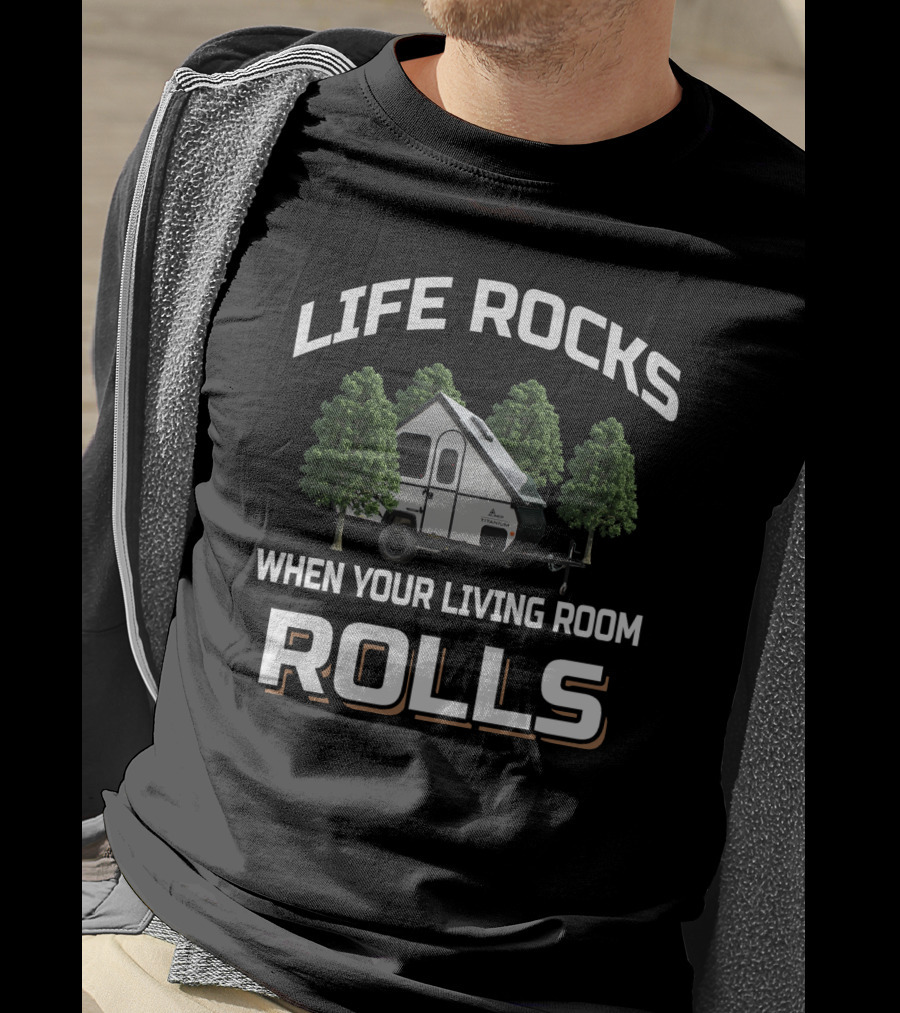 Life Rocks When Your Living Room Rolls Aliner Titanium T-Shirt