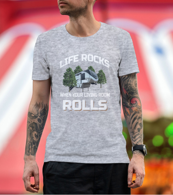 Premium T-Shirt: Life Rocks Cougar 364BHL When Your Living Room Rolls T-Shirt Life Rocks Cougar 364BHL When Your Living Room Rolls T-Shirt