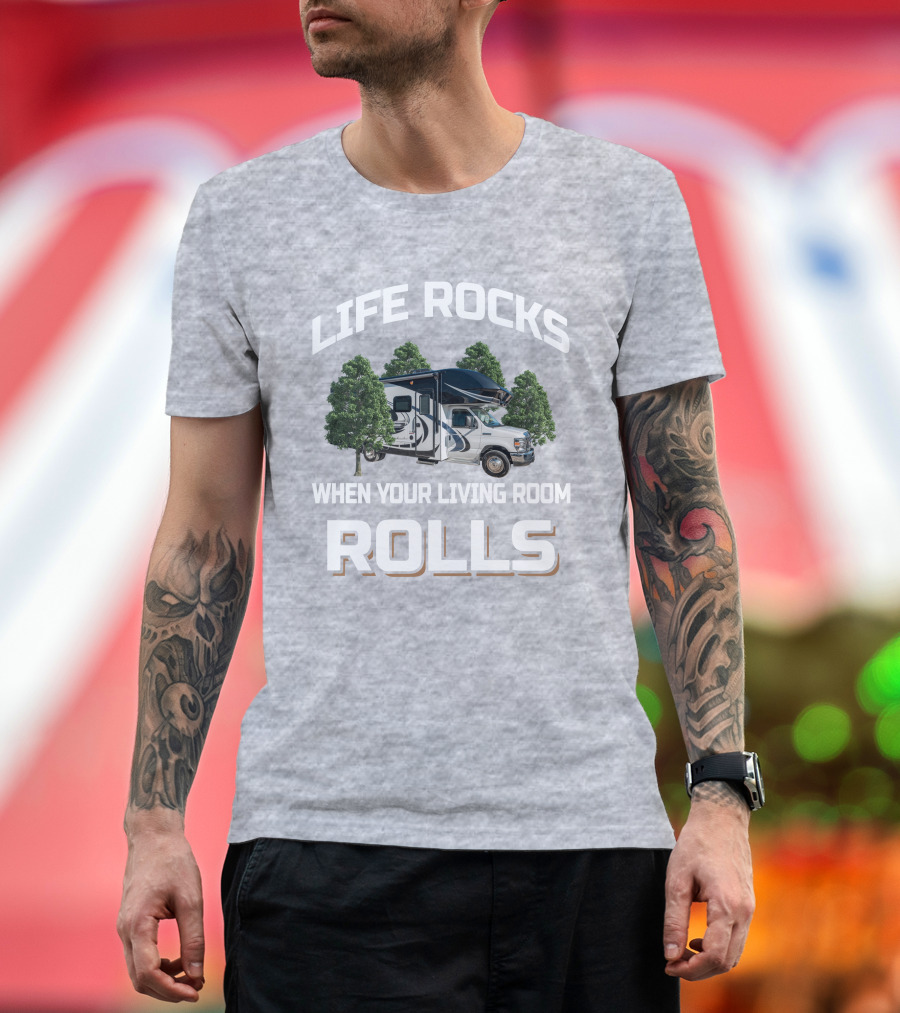 Life Rocks When Your Living Room Rolls Entegra Coach Odyssey 24B T-Shirt
