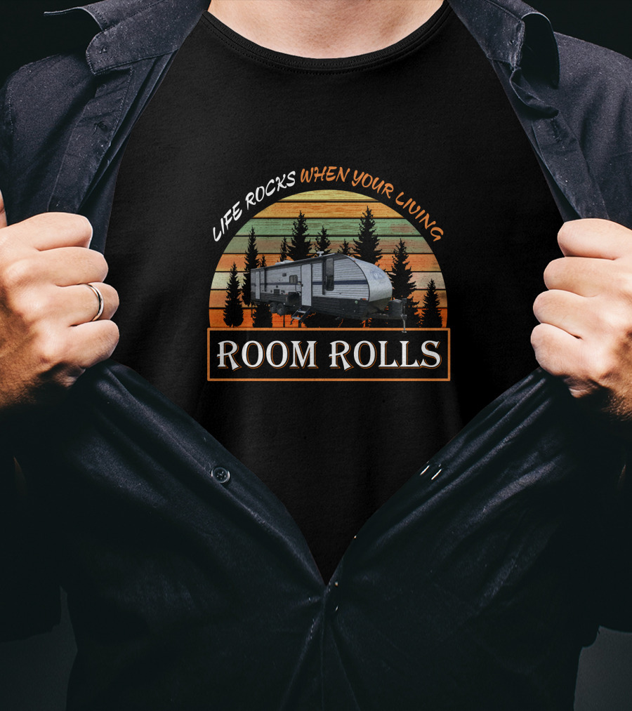 LIFE ROCKS WHEN YOUR LIVING ROOM ROLLS Grey Wolf 26DBH T-Shirt