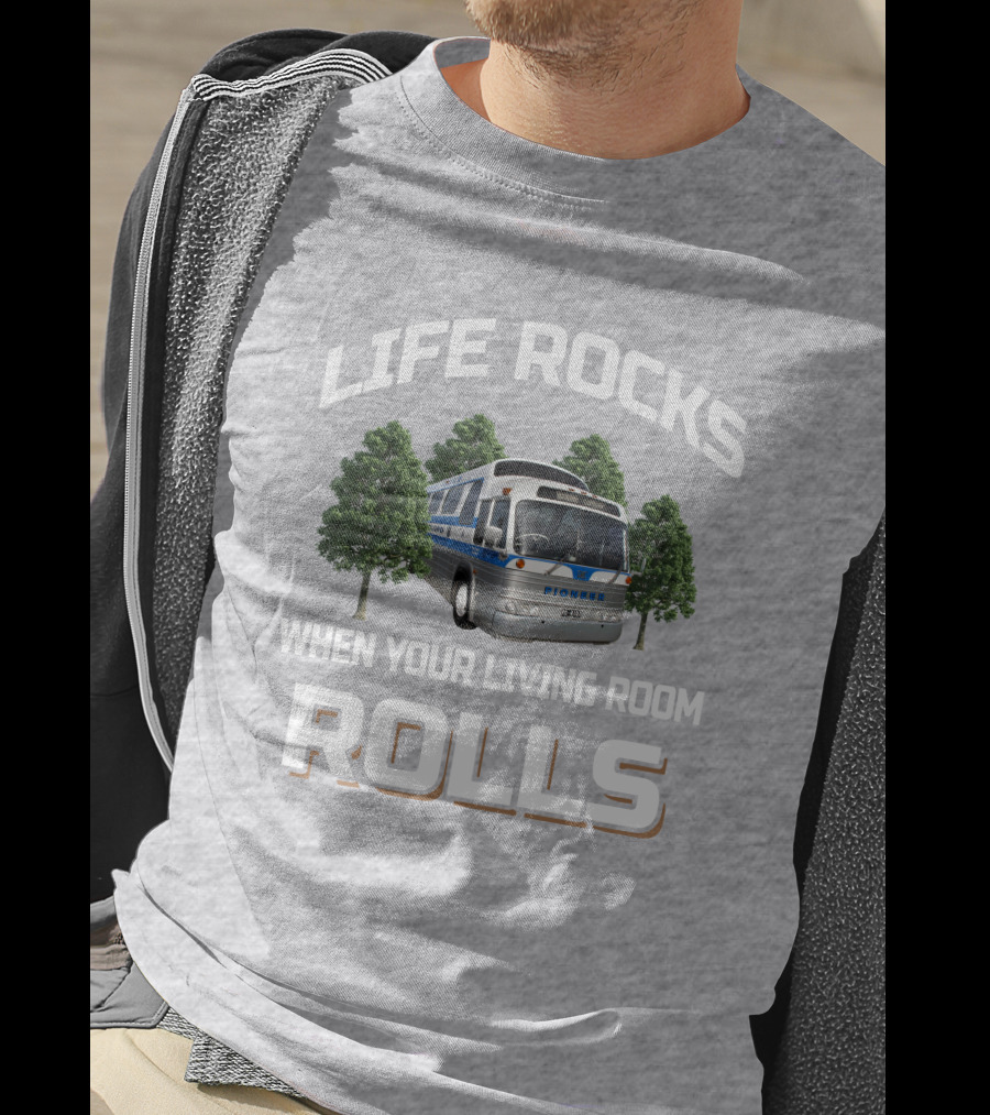 Life Rocks When Your Living Room Rolls Pioneer Bus Gm Pd 4107 T-Shirt