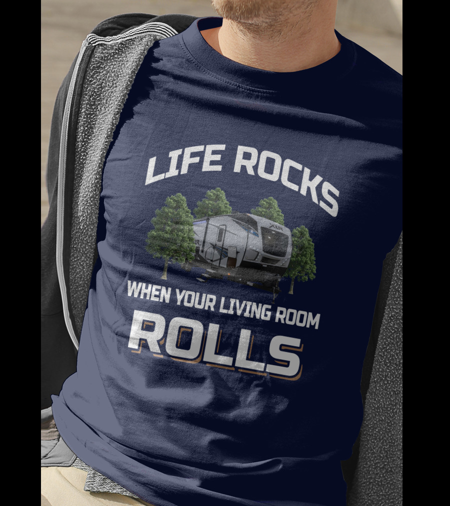LIFE ROCKS WHEN YOUR LIVING ROOM ROLLS XLR Hyper Lite 3016 T-Shirt