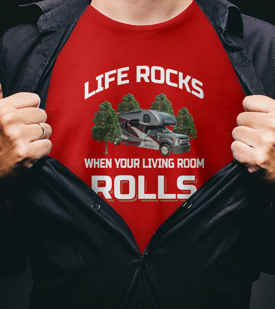 LIFE ROCKS WHEN YOUR LIVING ROOM ROLLS Thor Omni BH35 T-Shirt