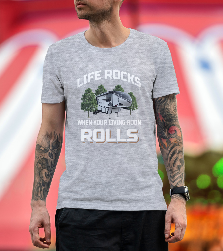 LIFE ROCKS WHEN YOUR LIVING ROOM ROLLS Reflection 295 T-Shirt