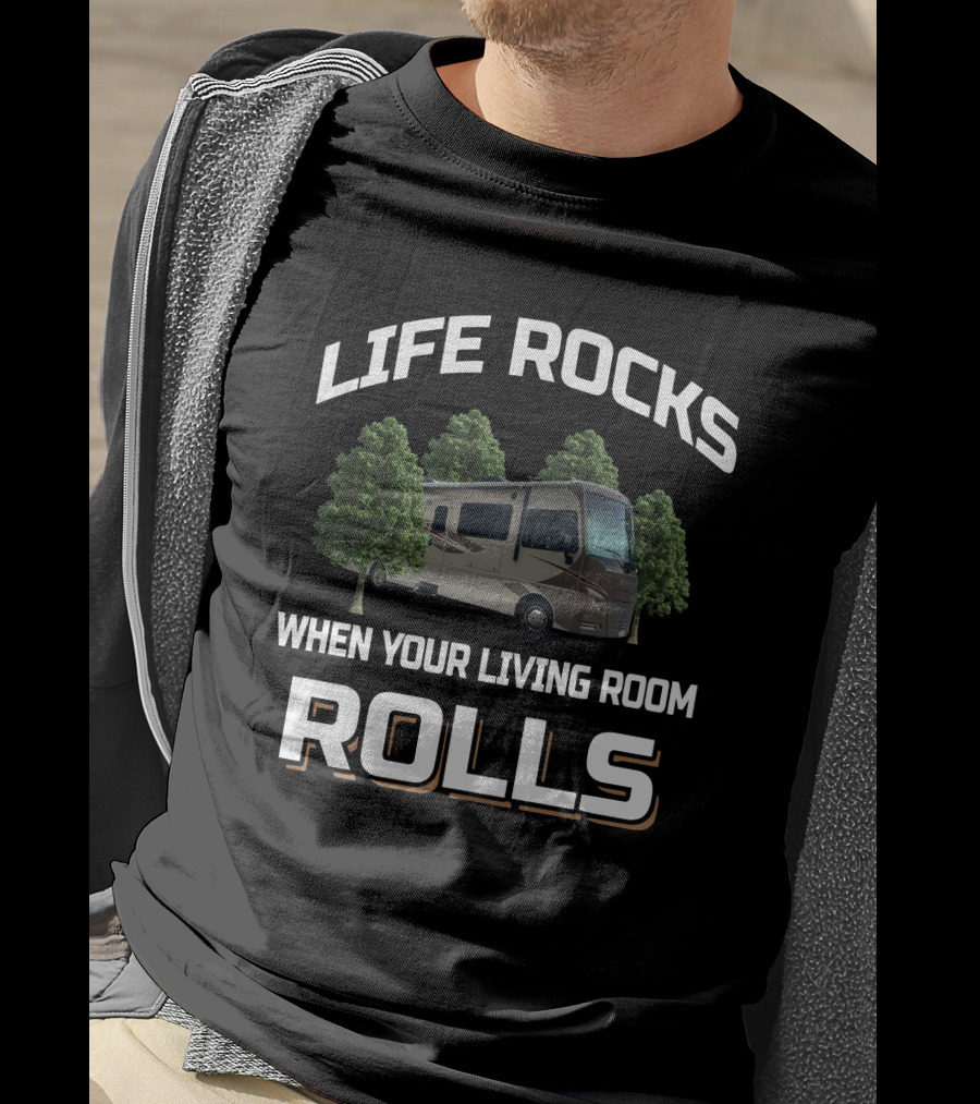 Life Rocks When Your Living Room Rolls Winnebago Vista T-Shirt