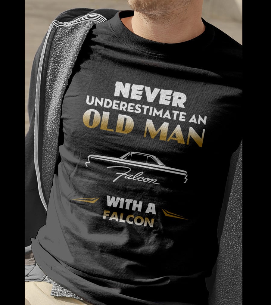 Never Underestimate An Old Man With A Falcon T-Shirt