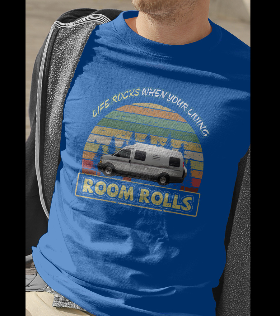 LIFE ROCKS WHEN YOUR LIVING ROOM ROLLS Roadtrek 210 Vintage Camper Van Adventure T-Shirt