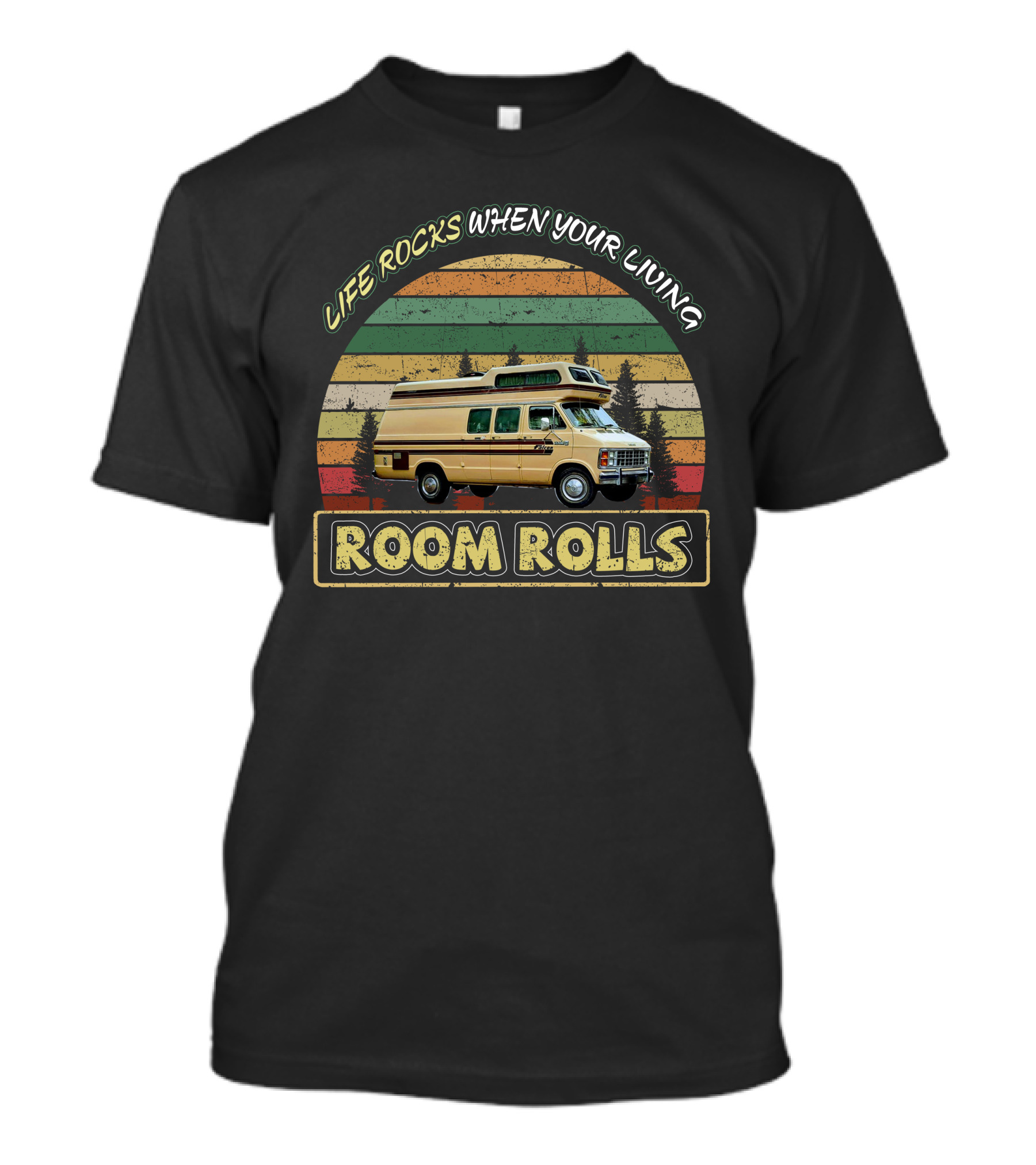 Life Rocks When Your Living Room Rolls InterVec Falcon Van Retro T-Shirt