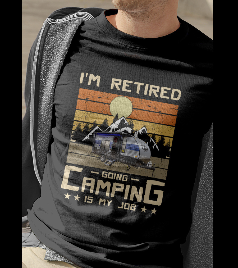 I'm Retired Going Camping Is My Job Wolf Pup 16FQ T-Shirt