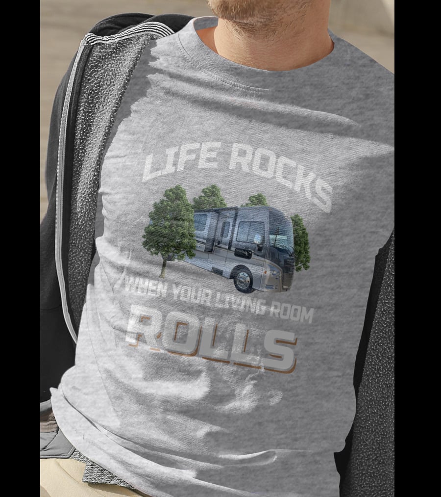 Life Rocks When Your Living Room Rolls Winnebago Adventurer T-Shirt