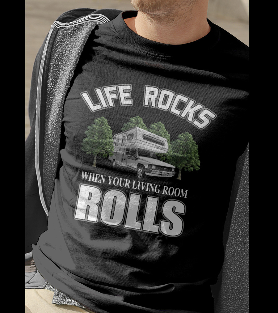 Life Rocks When Your Living Room Rolls Toyota Dolphin Motorhome T-Shirt