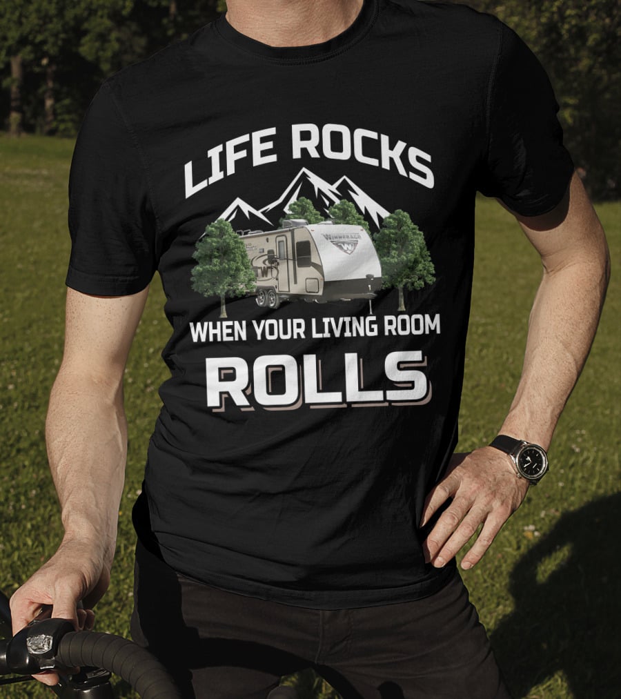 Life Rocks When Your Living Room Rolls Winnebago Micro Minnie T-Shirt