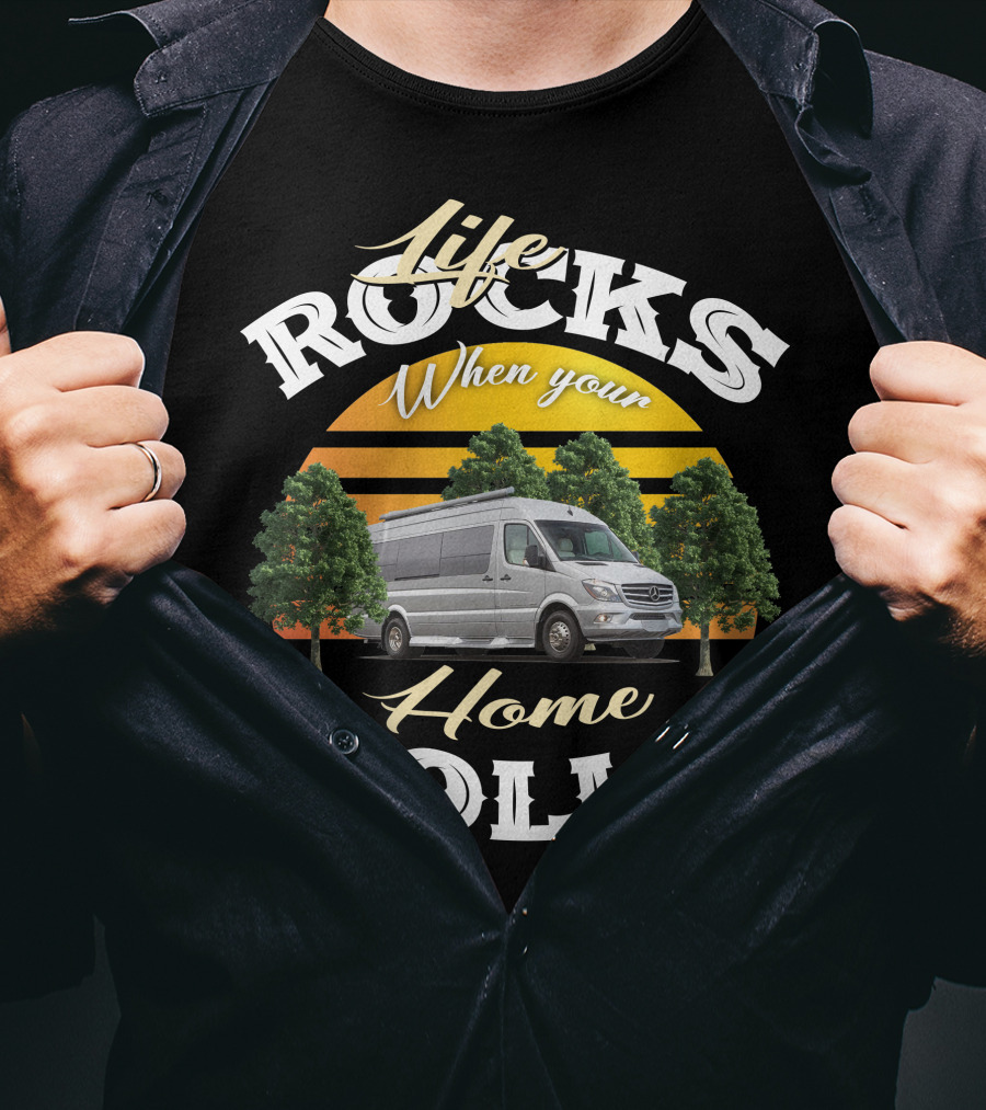 Life Rocks When Your Home Rolls Coachmen Galleria Class B RV T-Shirt