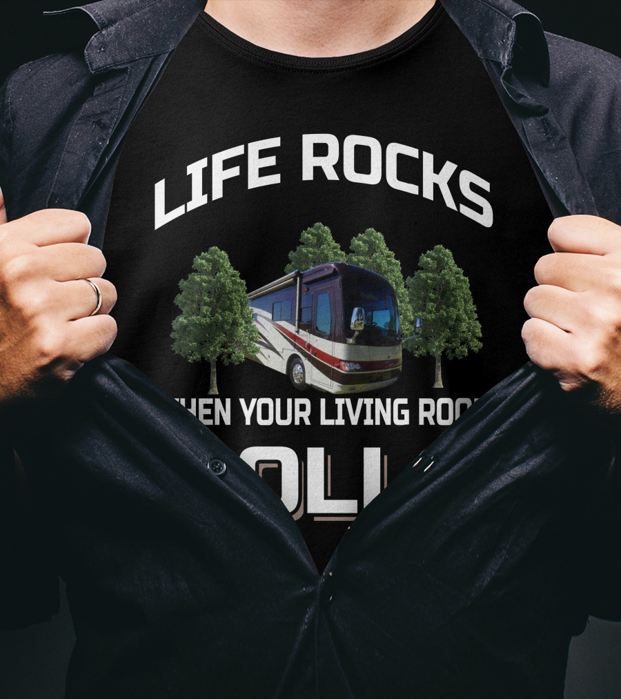 LIFE ROCKS WHEN YOUR LIVING ROOM ROLLS Beaver Contessa Rome 2009 T-Shirt