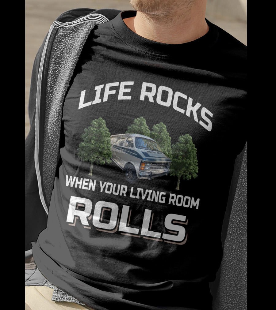 LIFE ROCKS WHEN YOUR LIVING ROOM ROLLS 1985 Dodge XPLORER 228 T-Shirt