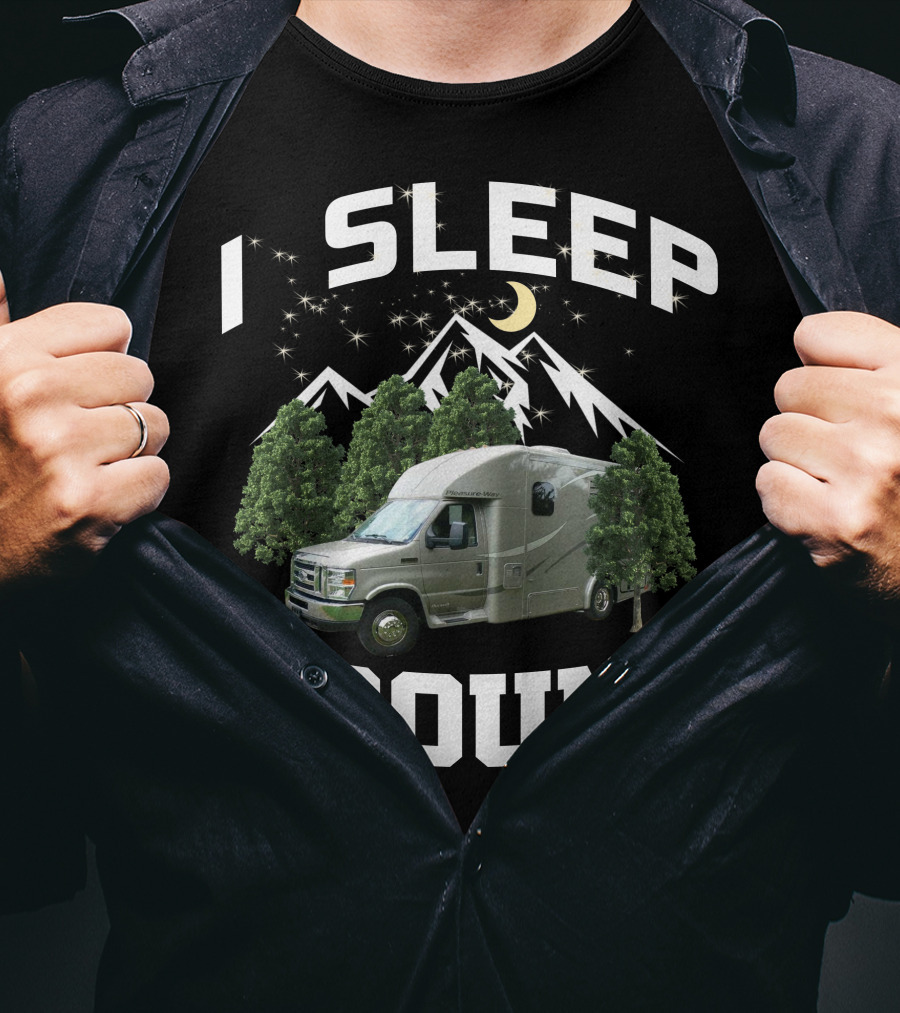 I Sleep Around 2013 Pleasure Way RV Camping Forest Scene T-Shirt