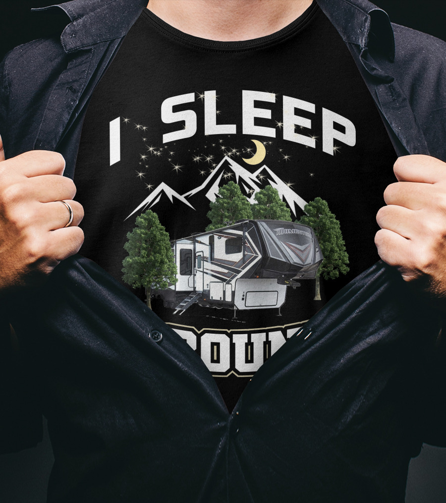 I Sleep Around Grand Design Momentum 376THS Camper Mountain Scene T-Shirt