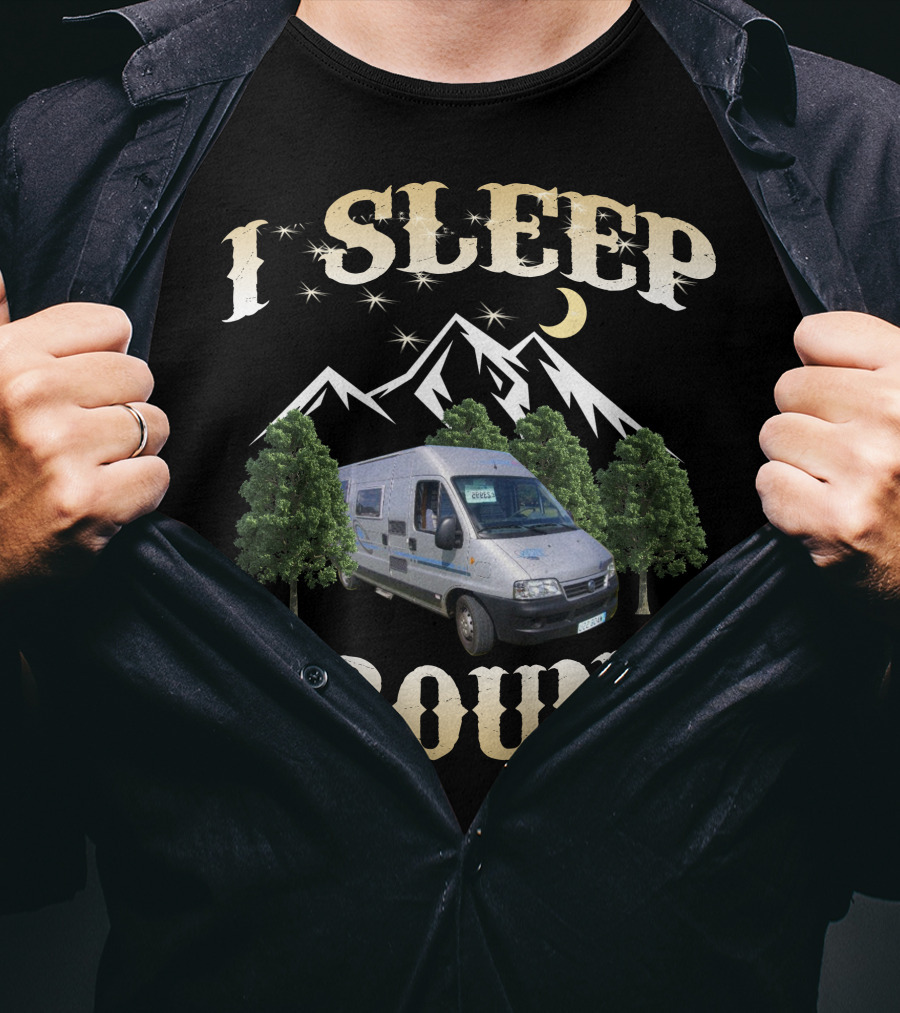 I SLEEP AROUND Adria Twin Campervan Mountain Adventure Camping T-Shirt