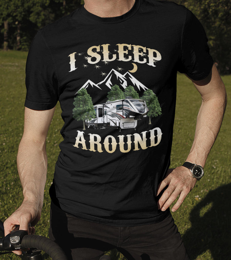 I Sleep Around Grand Design Momentum 397th Camper Mountain Trees Moon T-Shirt