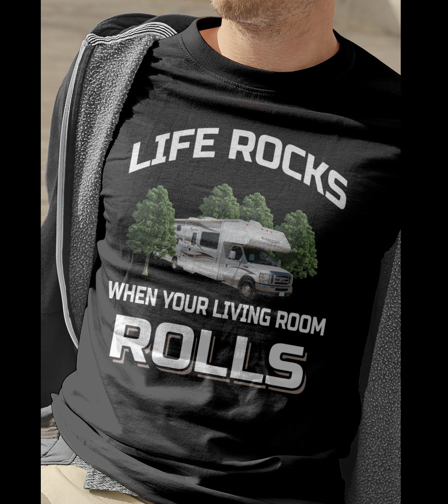 Life Rocks When Your Living Room Rolls Minnie Winnie RV Group T-Shirt