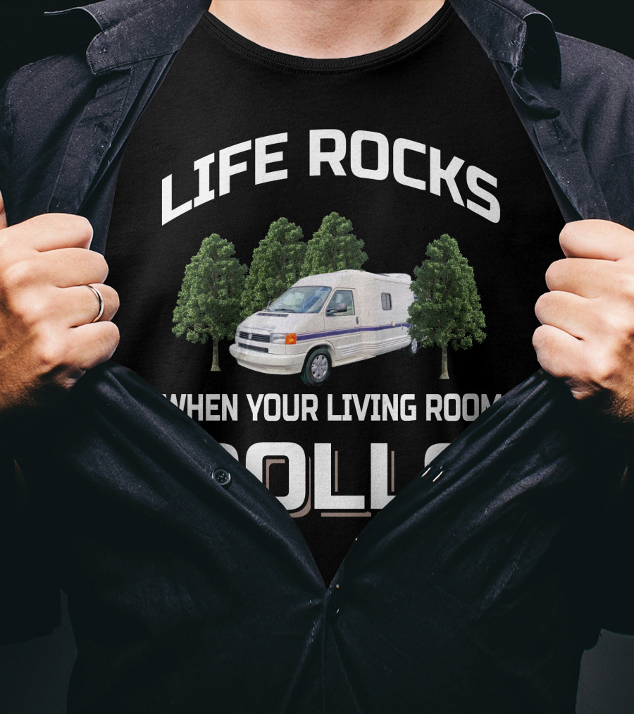 Life Rocks When Your Living Room Rolls 1995 Rialta Qd T-Shirt