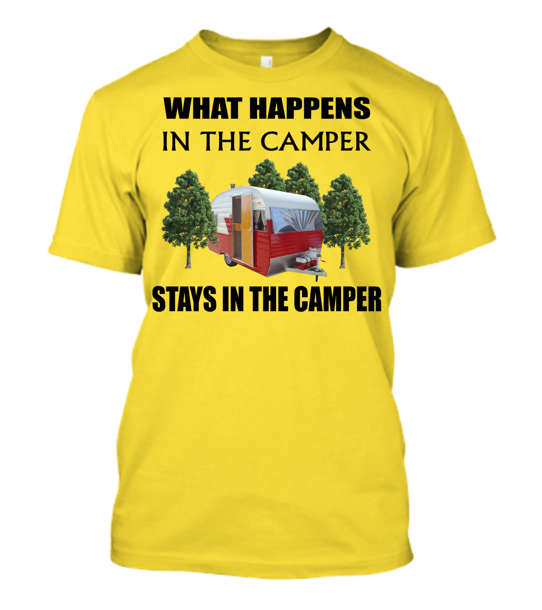 What Happens In The Camper Stays In The Camper 1957 Shasta Travel Trailer T-Shirt
