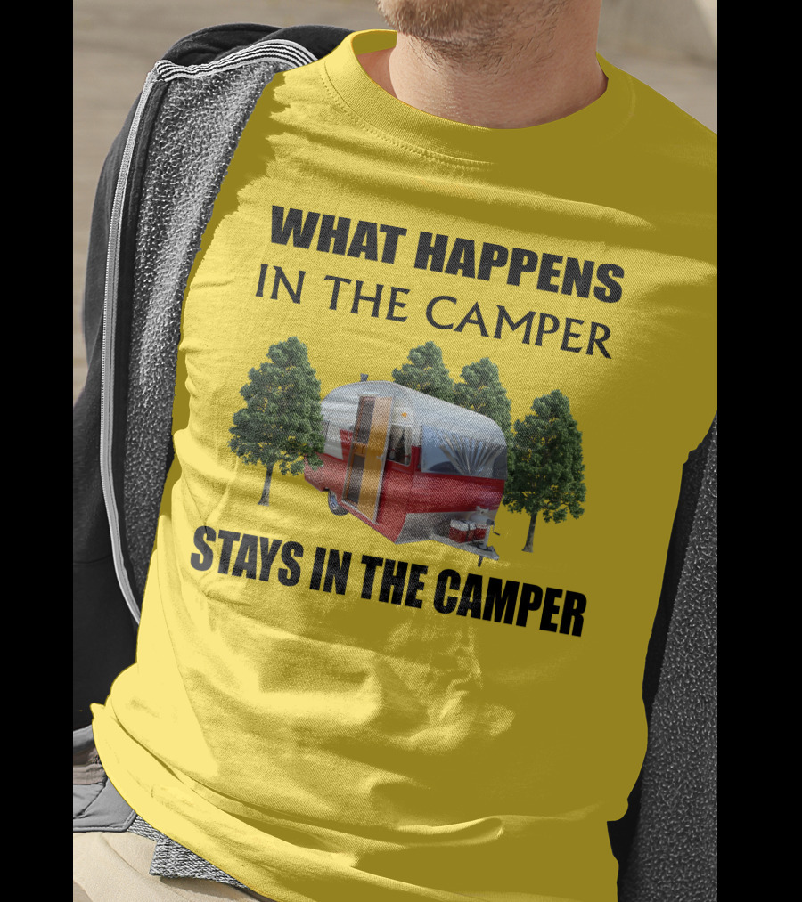 What Happens In The Camper Stays In The Camper 1957 Shasta Travel Trailer T-Shirt