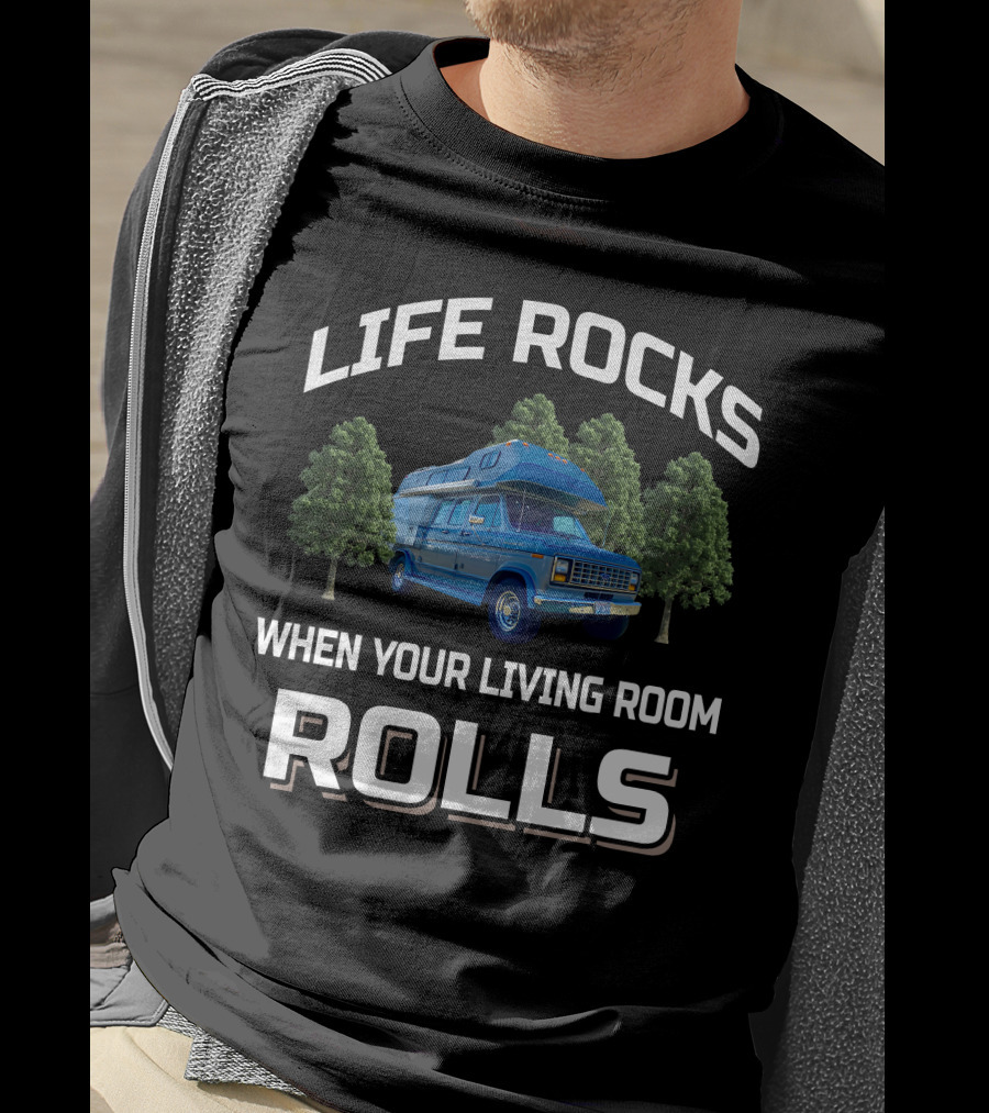 Life Rocks When Your Living Room Rolls 1987 Odessey Van Adventure T-Shirt