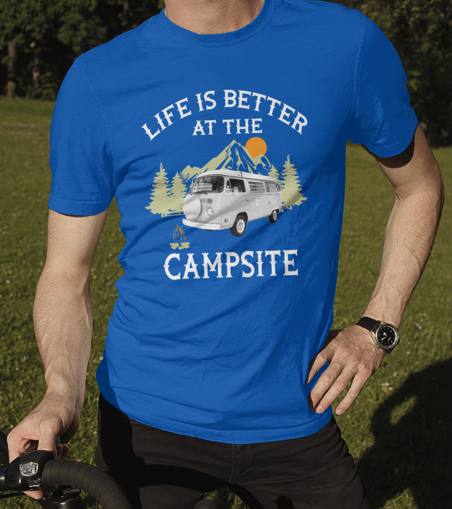 Life Is Better At The Campsite Vw Bus Camper T-Shirt