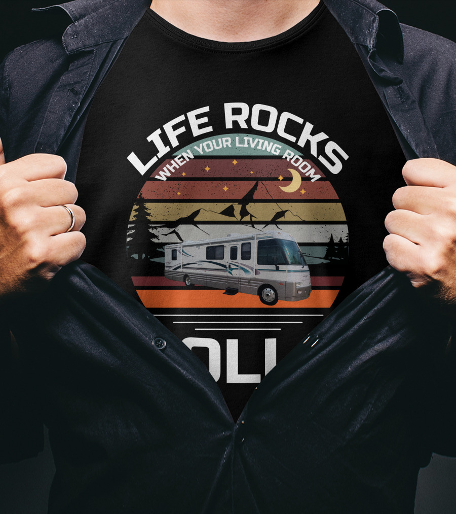 Life Rocks When Your Living Room Rolls Itasca Sun Flyer T-Shirt