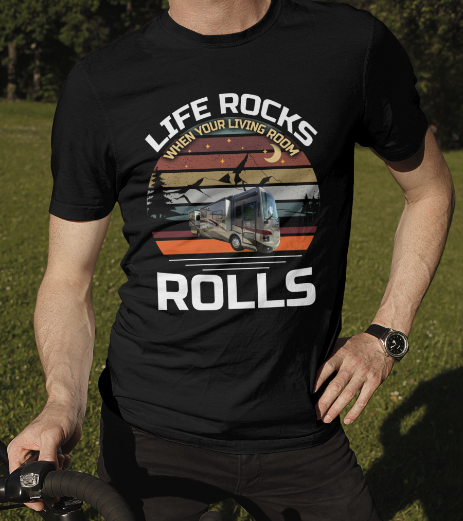LIFE ROCKS WHEN YOUR LIVING ROOM ROLLS Tiffin Allegro Red T-Shirt