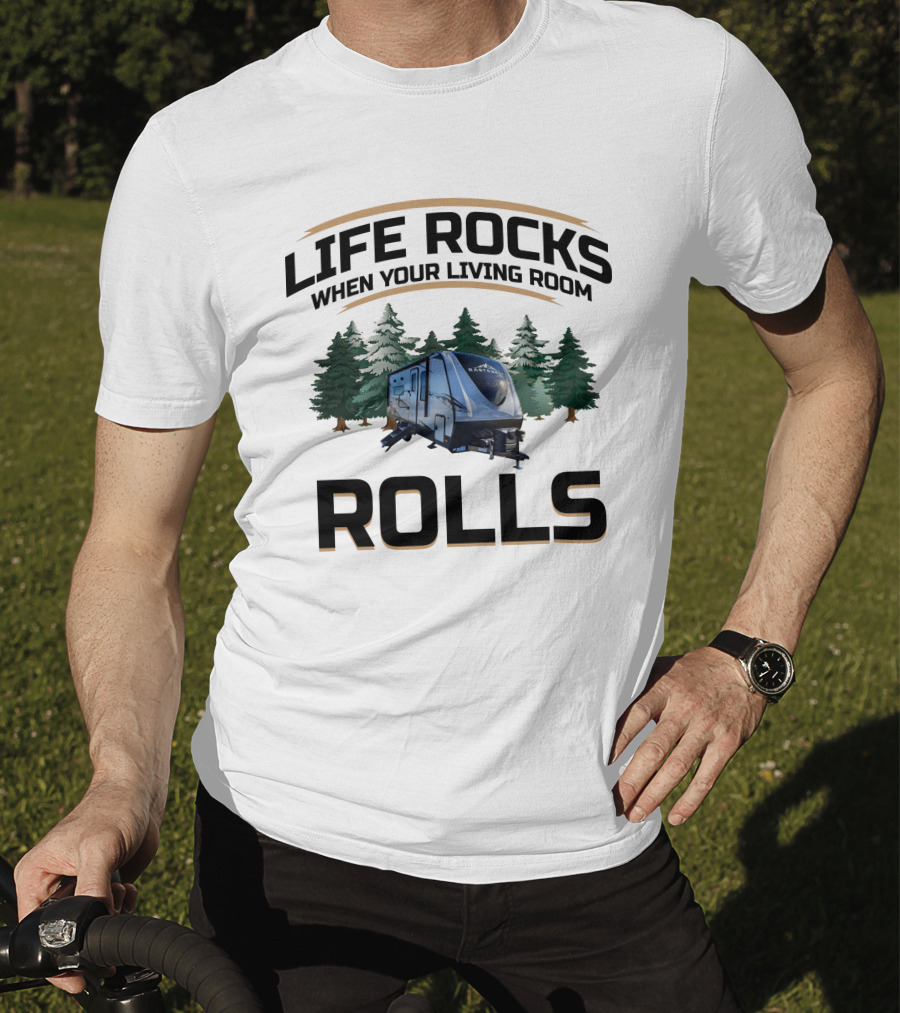 LIFE ROCKS WHEN YOUR LIVING ROOM ROLLS East To West Alta T-Shirt