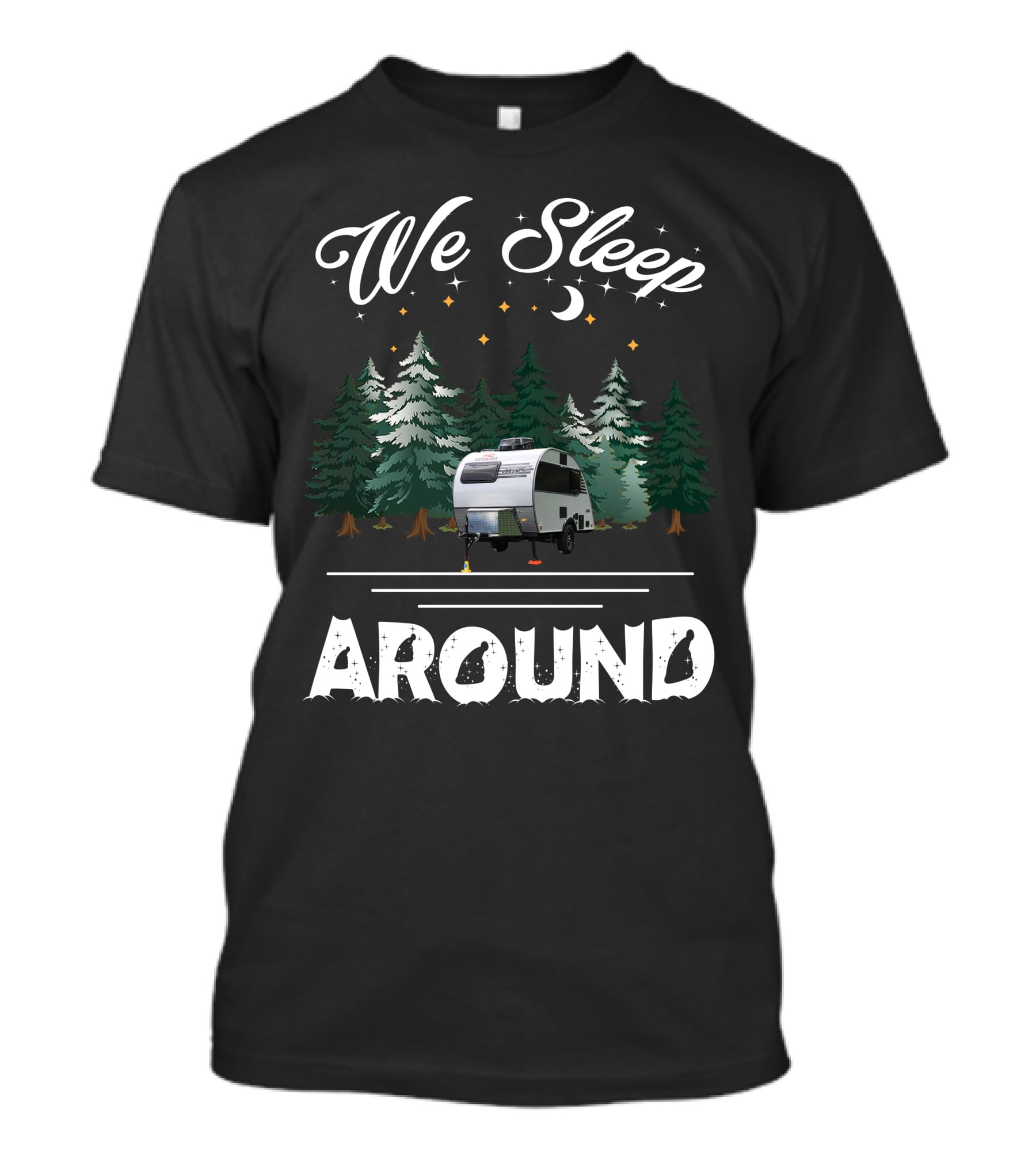 We Sleep Around Little Guy Max Camper Forest Night T-Shirt