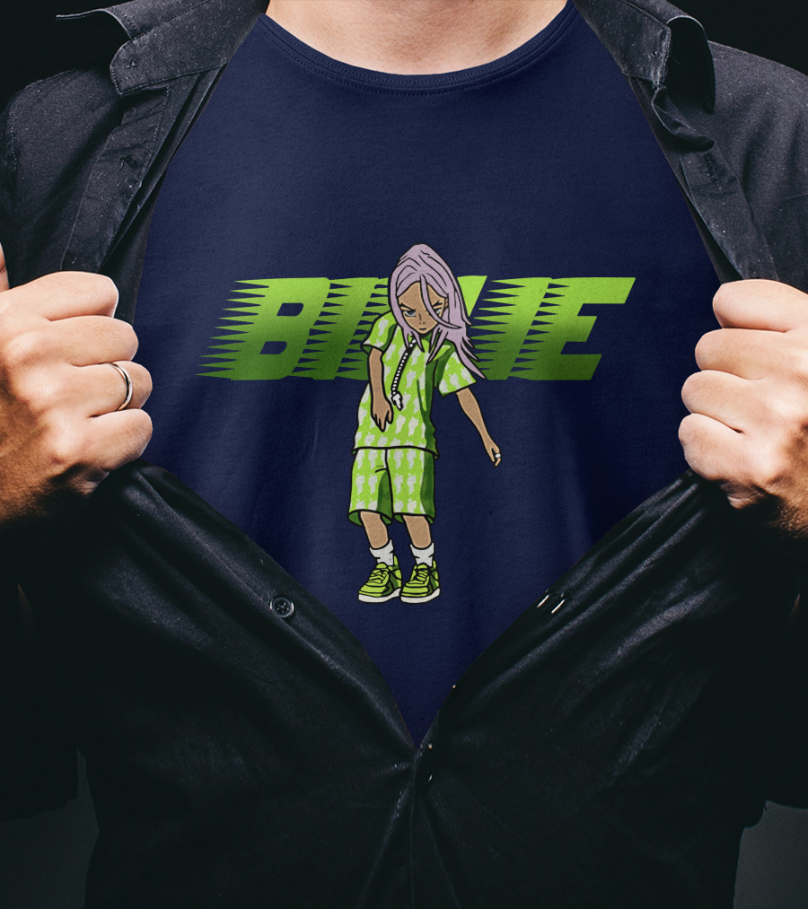 Takashi Murakami Billie Eilish Collaborative Green Outfits Graphic Billie T-Shirt