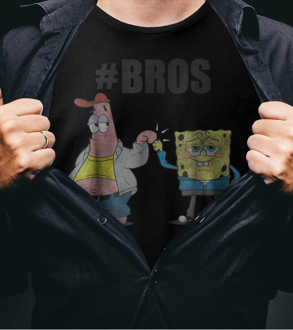 Spongebob Squarepants Patrick Hashtag Bros Fist Bump T-Shirt