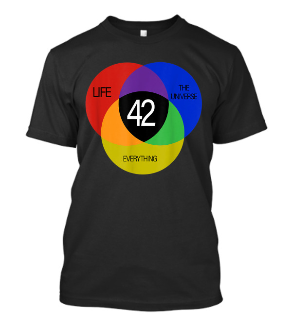 42 Life The Universe And Everything Answer Venn Diagram T-Shirt