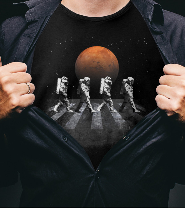 NASA Astronauts Walking In Space On Mars Abbey Road T-Shirt
