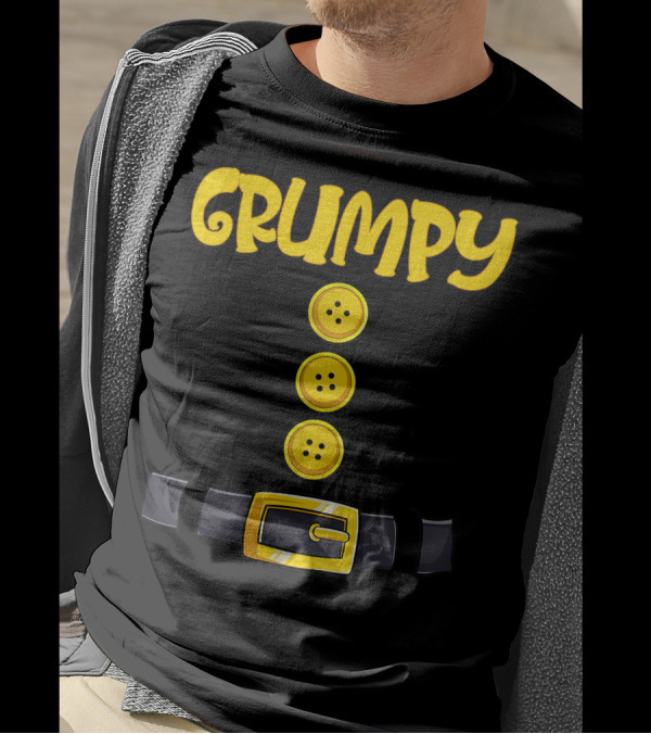 Grumpy Halloween Dwarf Costume Belt Buckle Buttons T-Shirt