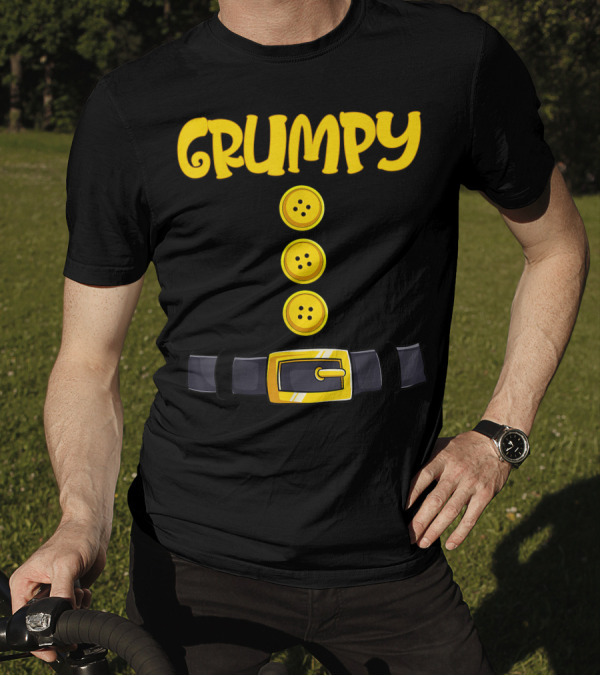 Grumpy Halloween Dwarf Costume Belt Buckle Buttons T-Shirt