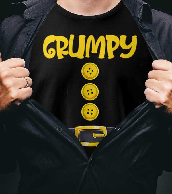 Grumpy Halloween Dwarf Costume Belt Buckle Buttons T-Shirt