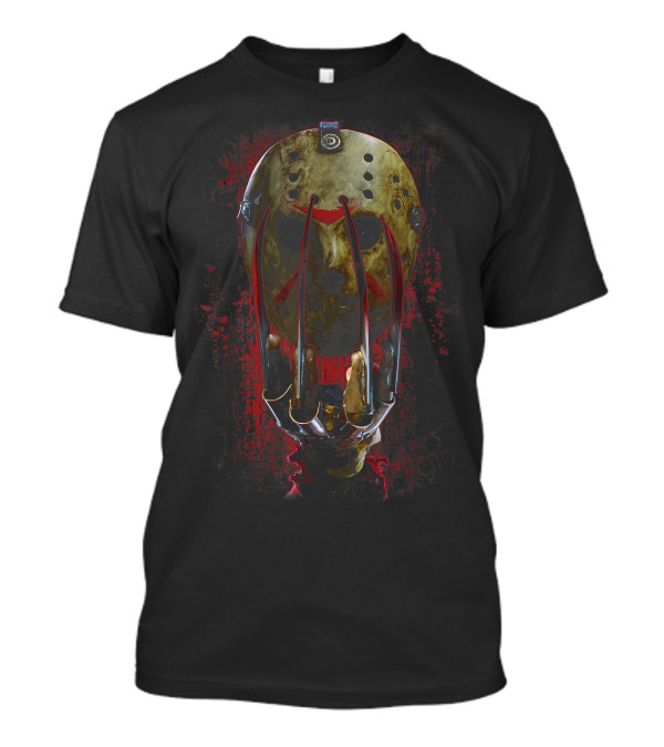 Freddy Vs Jason Horror Icon Mask With Claws T-Shirt