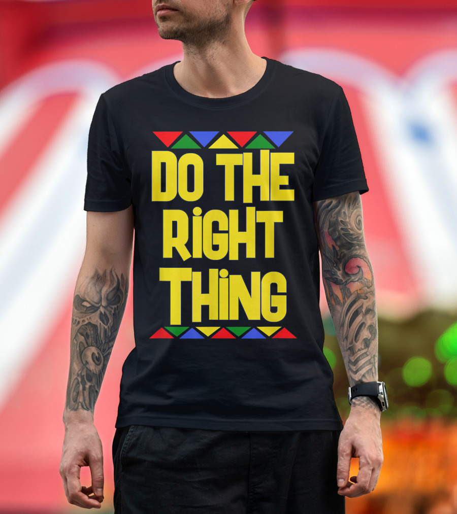 Do The Right Thing Spike Lee Joint 1989 Yellow Text with Geometric T-Shirt