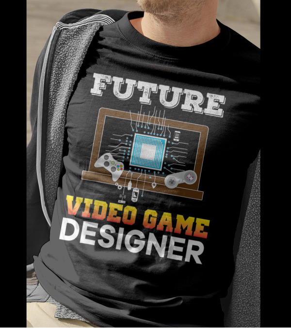 Future Video Game Designer Player Controller Gamer Console Computer Chip T-Shirt