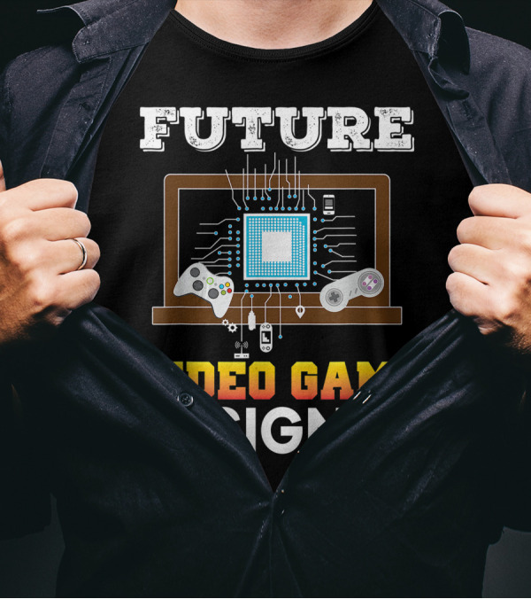 Future Video Game Designer Player Controller Gamer Console Computer Chip T-Shirt