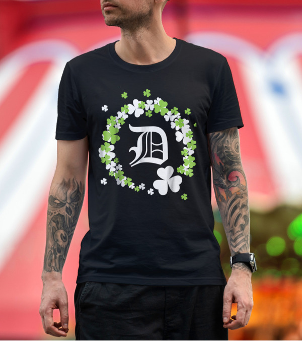 Premium T-Shirt: St. Patrick's Day Detroit Shamrock D Corktown T-Shirt St. Patrick's Day Detroit Shamrock D Corktown T-Shirt