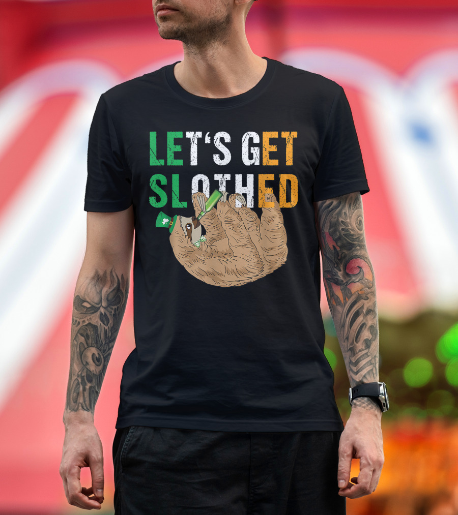Let's Get Slothed Irish Sloth Drinking on St. Patrick's Day T-Shirt