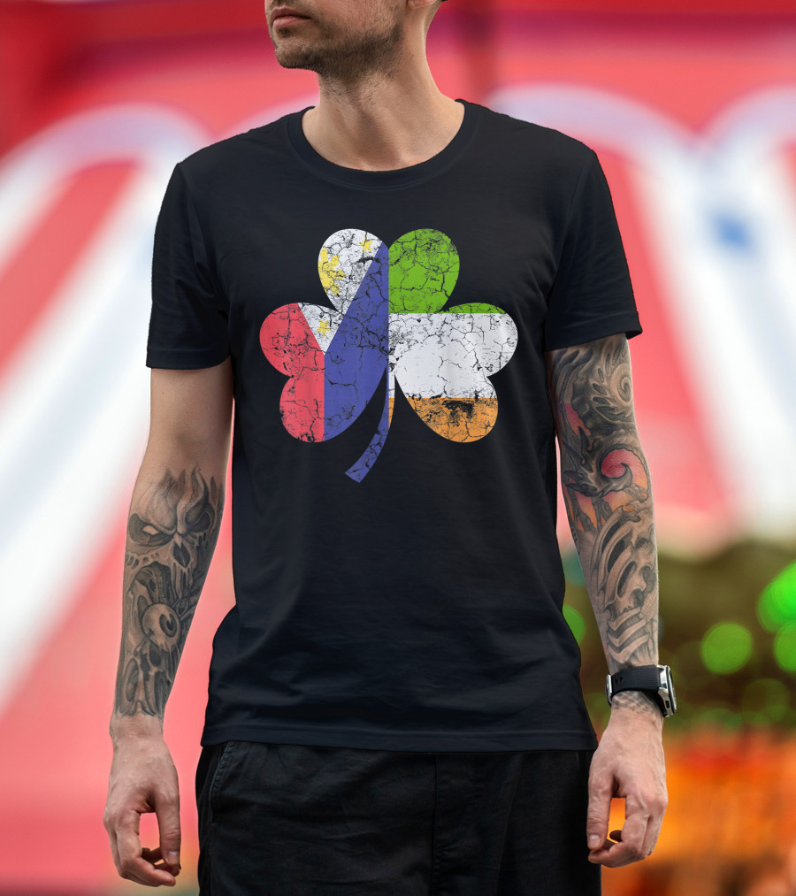 Irish Filipino Flag Shamrock T-Shirt